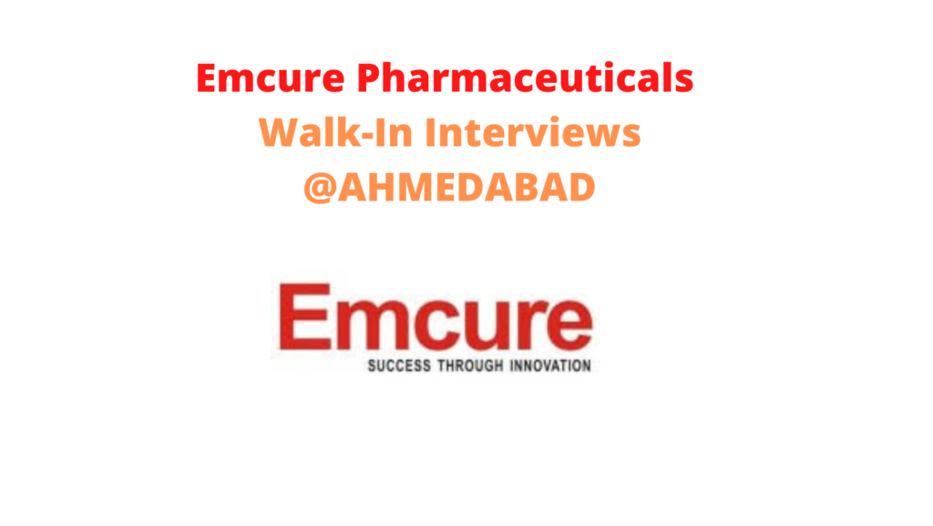 Emcure Pharmaceuticals Walk-In Interviews for Production / Packing / QC / QA / QC/ Micro