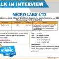 Micro Labs-Walk-In Interview for Officers/ Sr. Officers/ Executive in Quality Control On 3rd Dec 2022