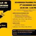 Sovereign Pharma Limited -Walk-In Interviews for QA/ QC On 3rd Dec 2022