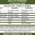 Indoco remedies walk-in interview on 31 Dec,2022