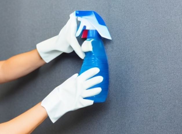 Housekeeping person doing cleaning