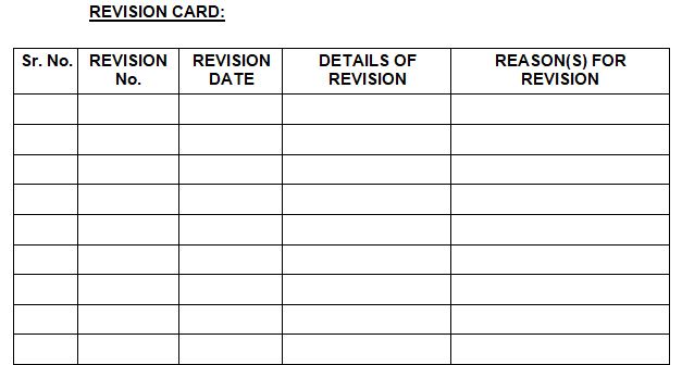 Revision card for Vernier Caliper