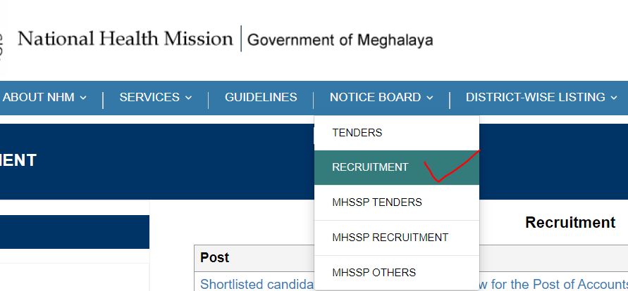 NHM Meghalaya recruitment notice