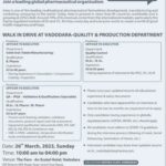 Intas Pharmaceuticals Walk-In Drive for QA/ QC/ Production On 26th March 2023 (Vadodara, Gujarat)