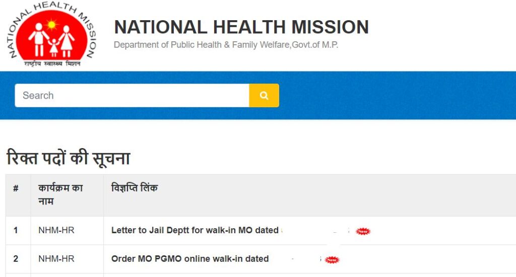 NHM Madhya Pradesh Recruitment 2023, Notification of 92 Post, Apply Online