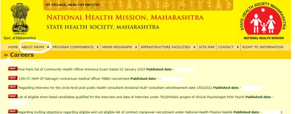 NHM Maharashtra Recruitment 2023; Apply Notification, Eligibility, Criteria, Direct Link nrhm.maharashtra.gov