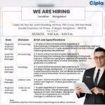 Cipla Limited; Walk-In Drive for Multiple Positions On 6th June 2023