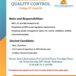 Ami Lifesciences Pvt. Ltd; Walk-In Interviews for Quality Control On 9th June 2023