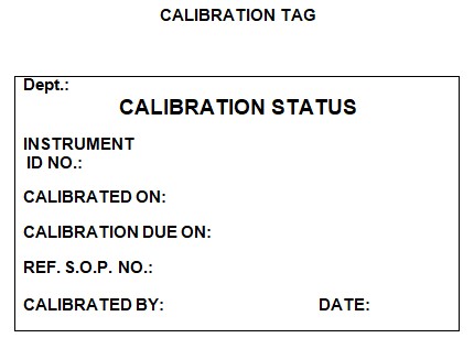 Annexure-II : Calibration Tag