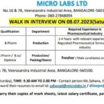 Micro Lab Limited Walk-In Interview On 8th July 2023