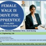 Sun Pharmaceuticals – Walk-In Interviews for FRESHERS on 22nd July’ 2023
