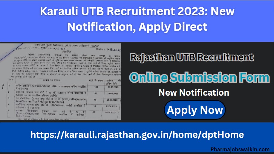 Karauli UTB Recruitment 2023