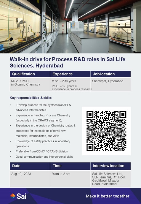 Sai Life Sciences Limited- Walk-In Drive