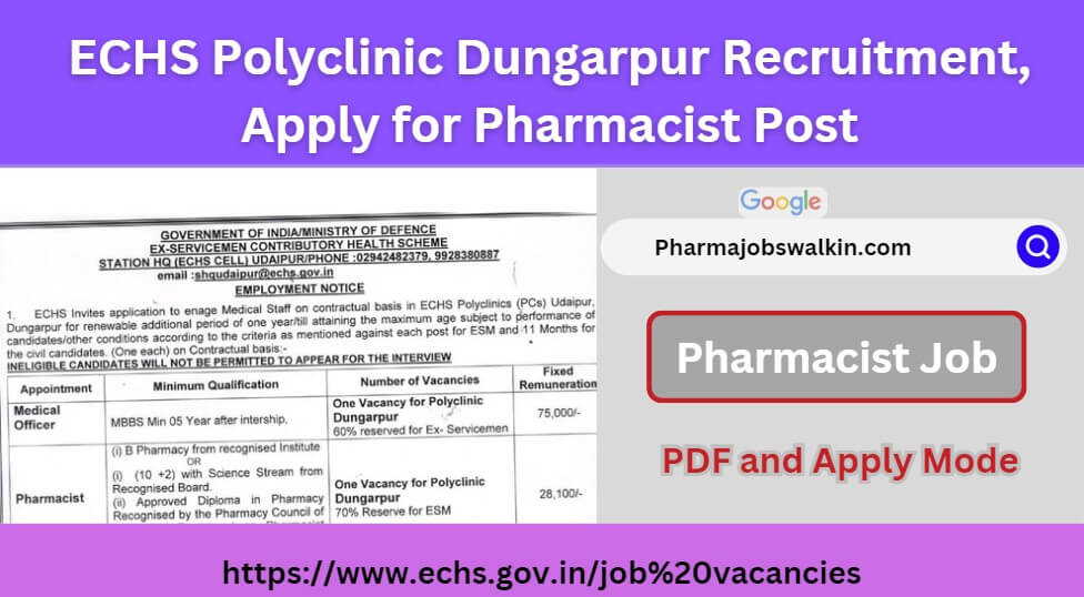 ECHS Polyclinic Dungarpur Recruitment 