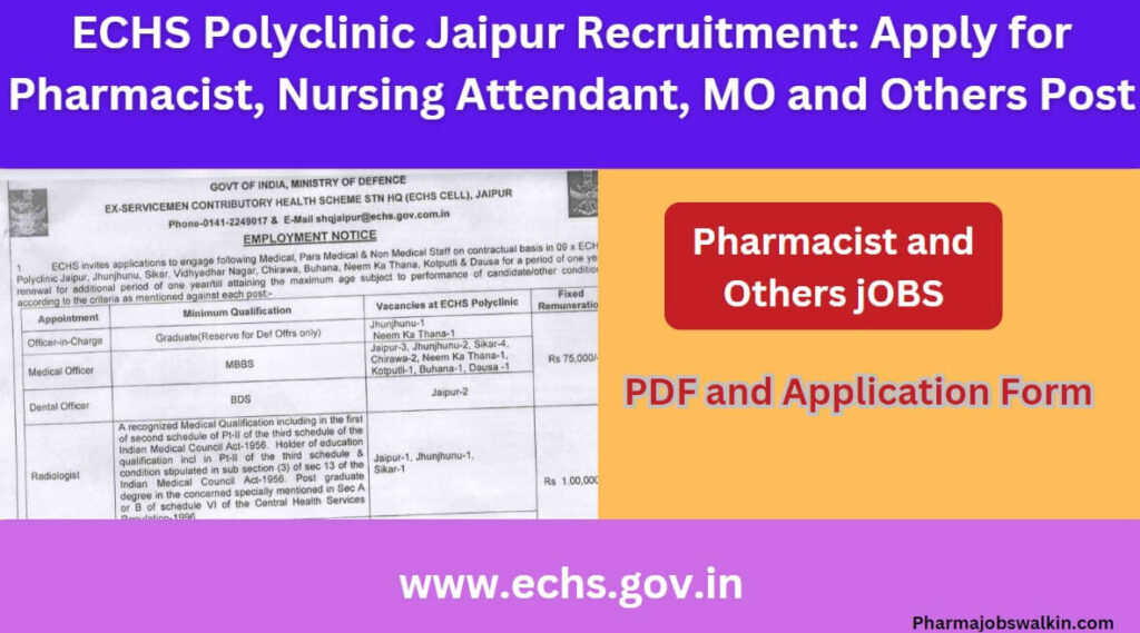 ECHS Polyclinic Jaipur Recruitment