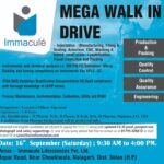 Immacule Life Sciences – Mega Walk-In Interviews on 16th September 2023