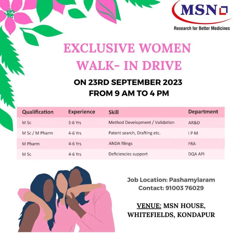MSN – Exclusive Women Walk-In Drive on 23rd September 2023 4 MSN – Exclusive Women Walk-In Drive on 23rd September 2023