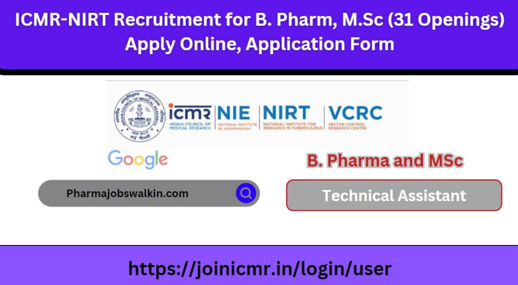 ICMR-NIRT Recruitment