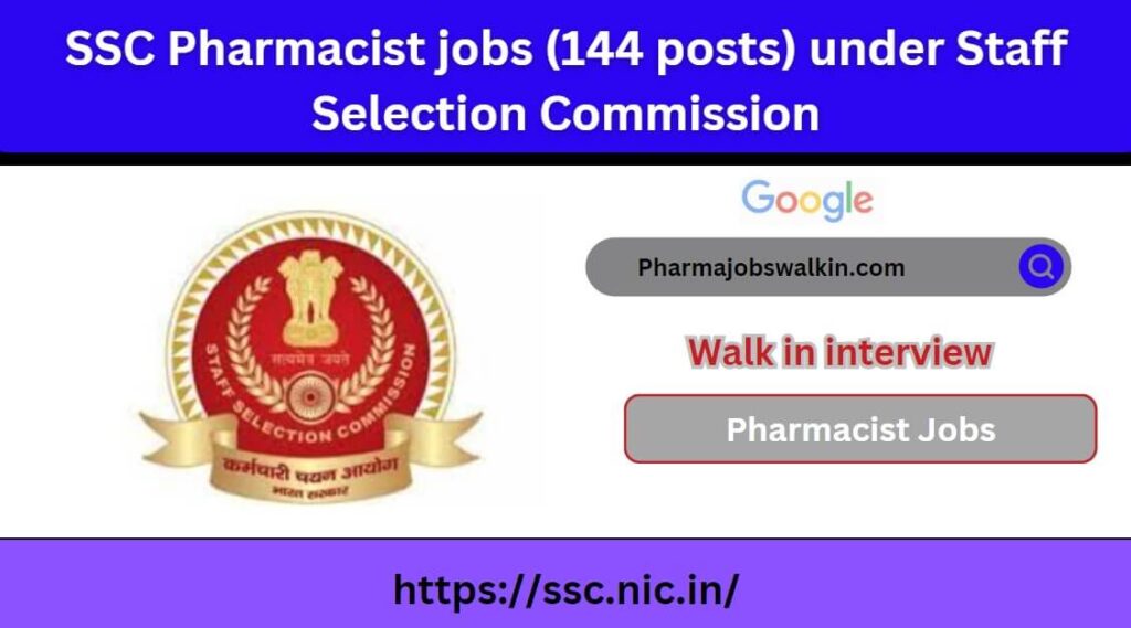 SSC Pharmacist jobs