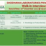 Shodhana Laboratories Limited Walk-In Interview