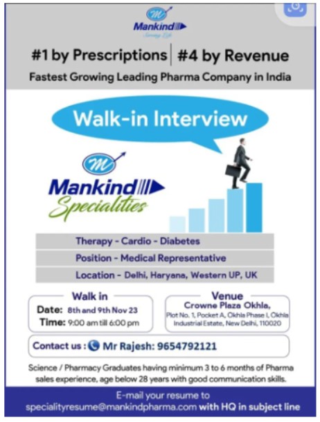Mankind Pharma Limited Walk-In Drive