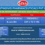 Satyadivis Pharmaceutical Walk-In Interviews freshers & Experienced in Production On 28th November 2023