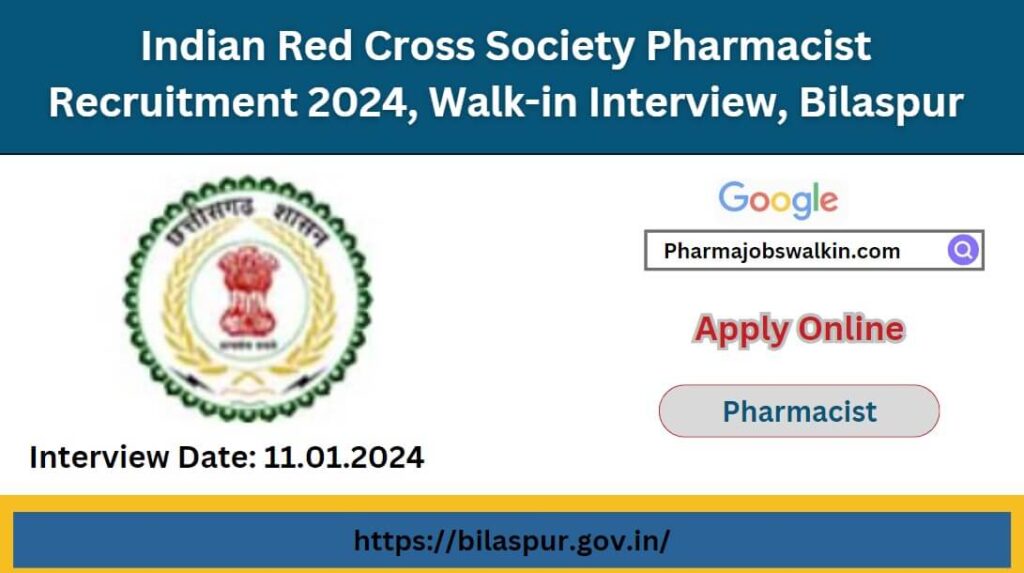 Indian Red Cross Society Pharmacist Recruitment