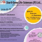 Steril Gene Life Sciences Walk-In Interview