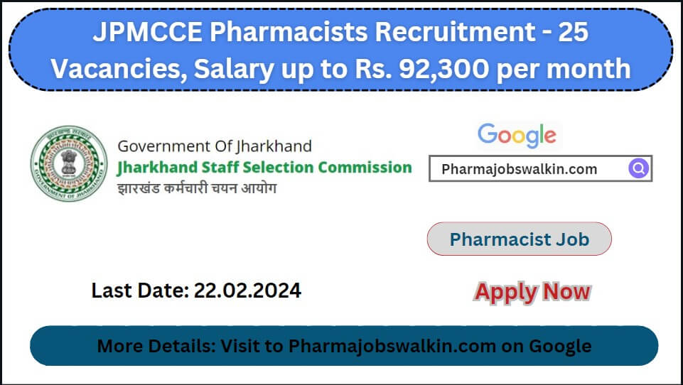 JPMCCE Pharmacists Recruitment