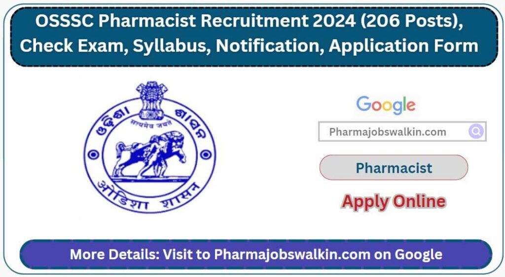 OSSSC Pharmacist Recruitment  2024