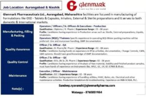 Glenmark Pharmaceuticals Hiring interview