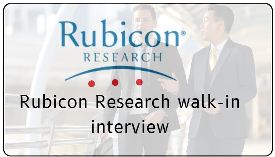Rubicon Research walk-in interview