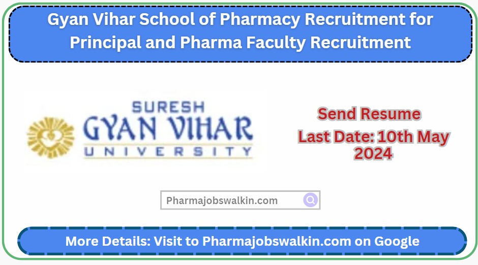 Gyan Vihar School of Pharmacy Recruitment