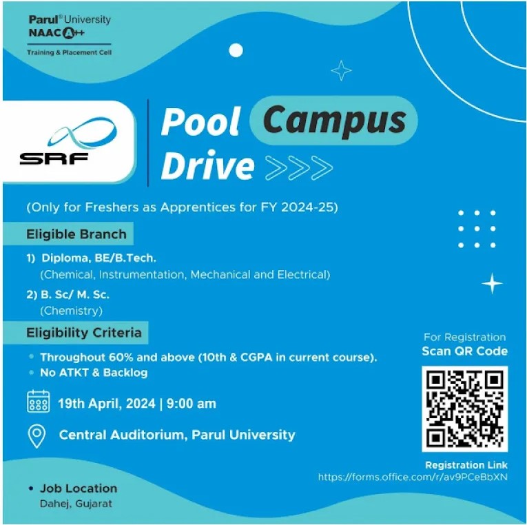SRF Limited Walk-In Interviews (Campus Drive) on 19th April 2024